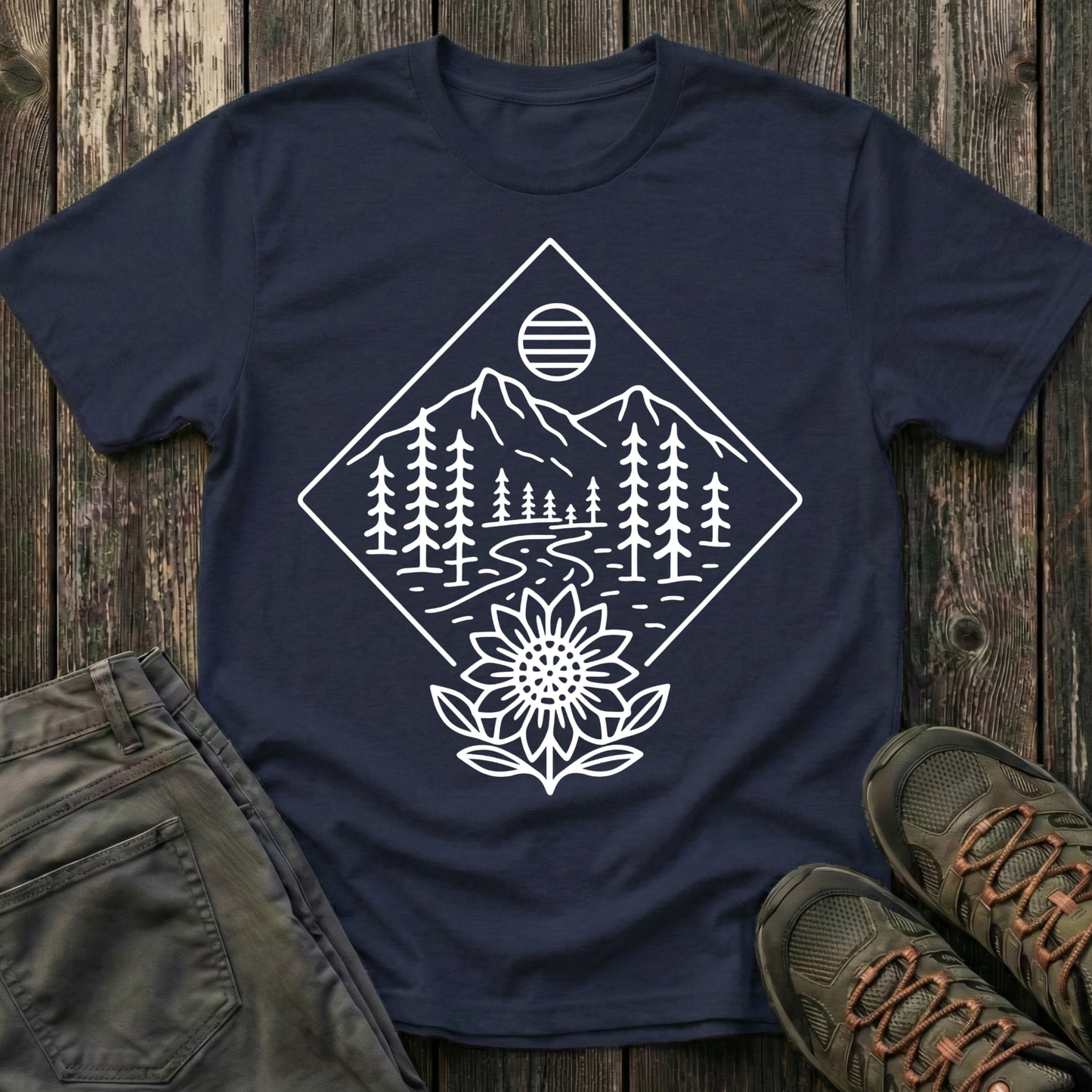 Sun Over Sunflower Landscape T-shirt