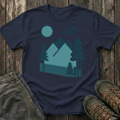 Minimalist Blues Landscape T-shirt