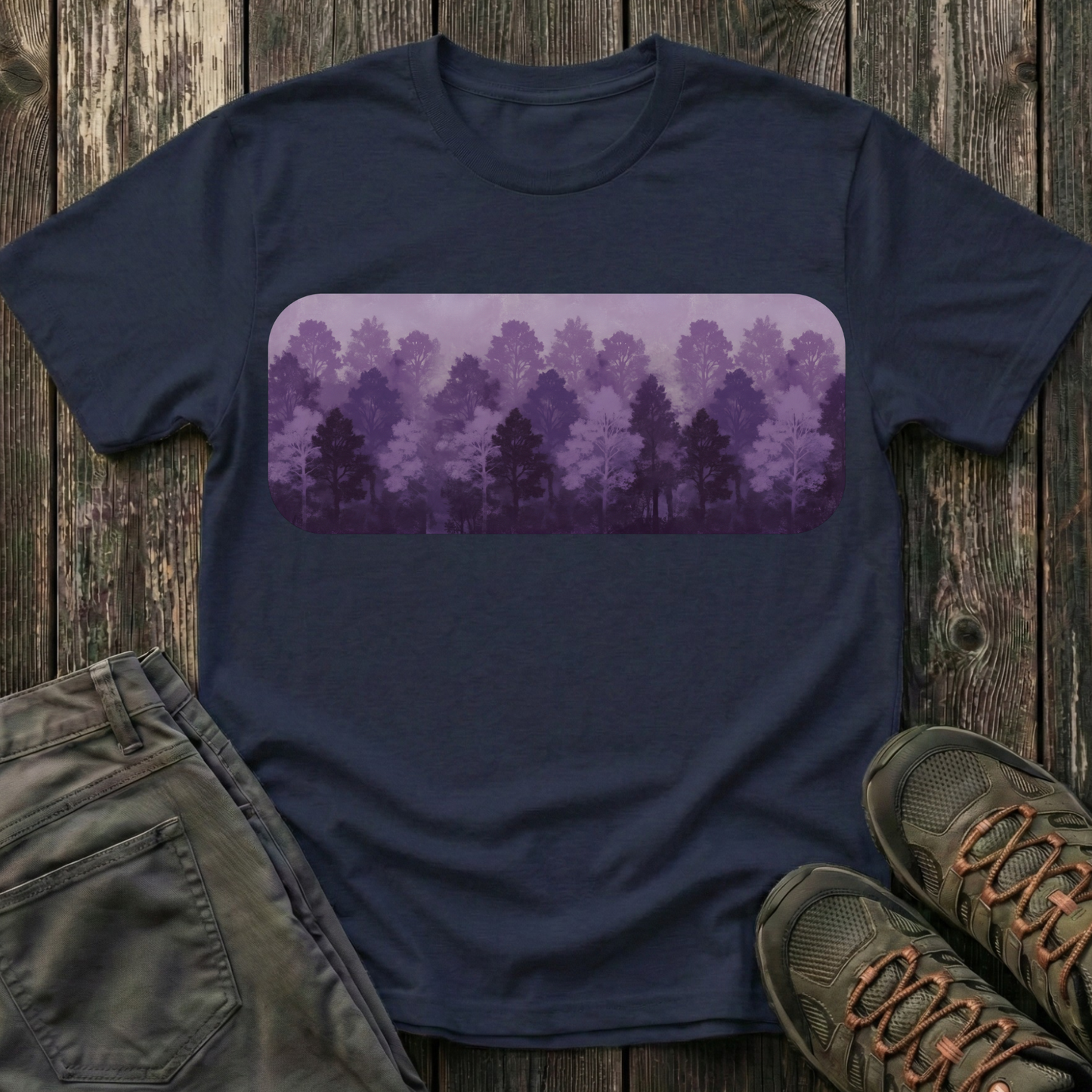 Purple Forest Oil Painting T-shirt