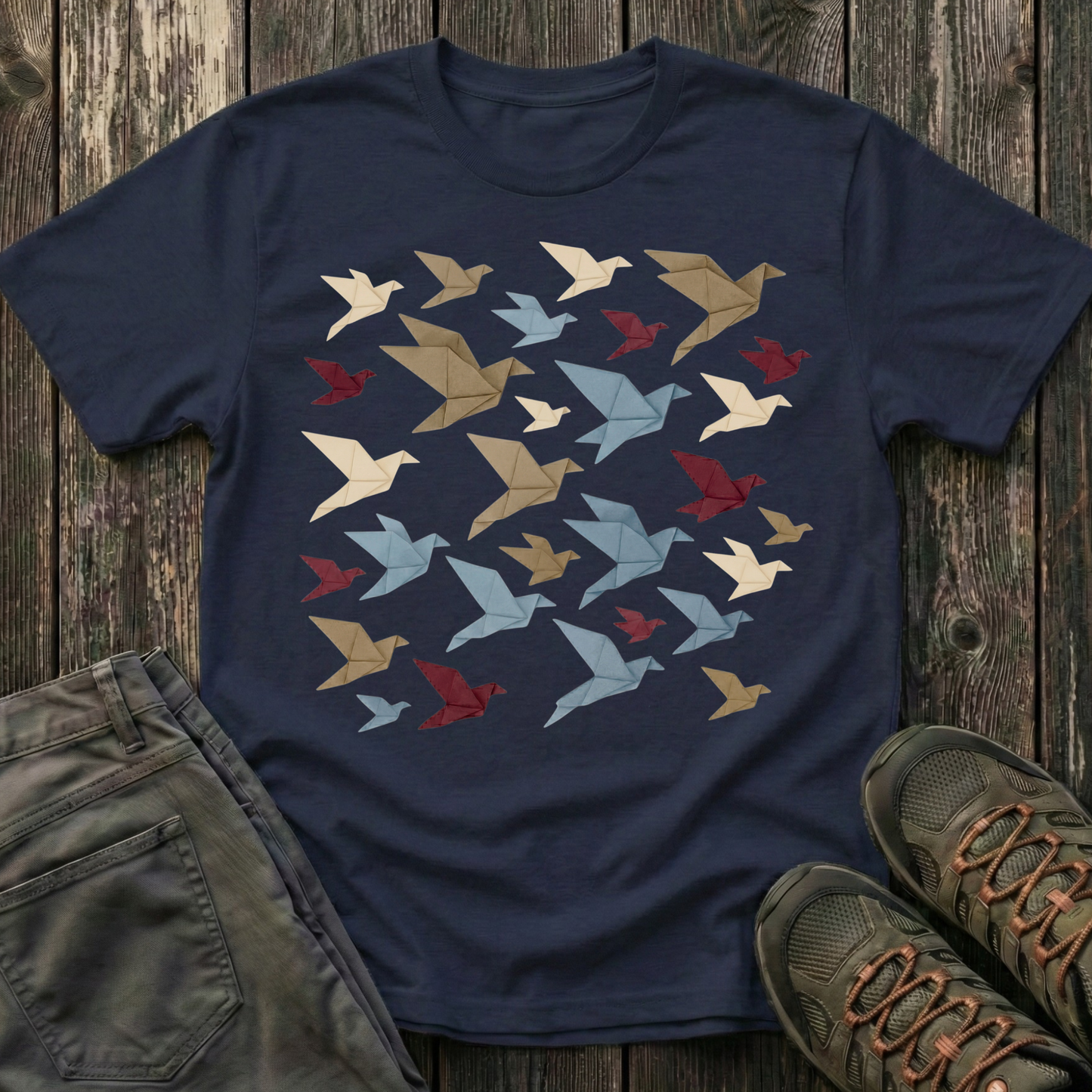 Origami Flock Of Birds T-shirt
