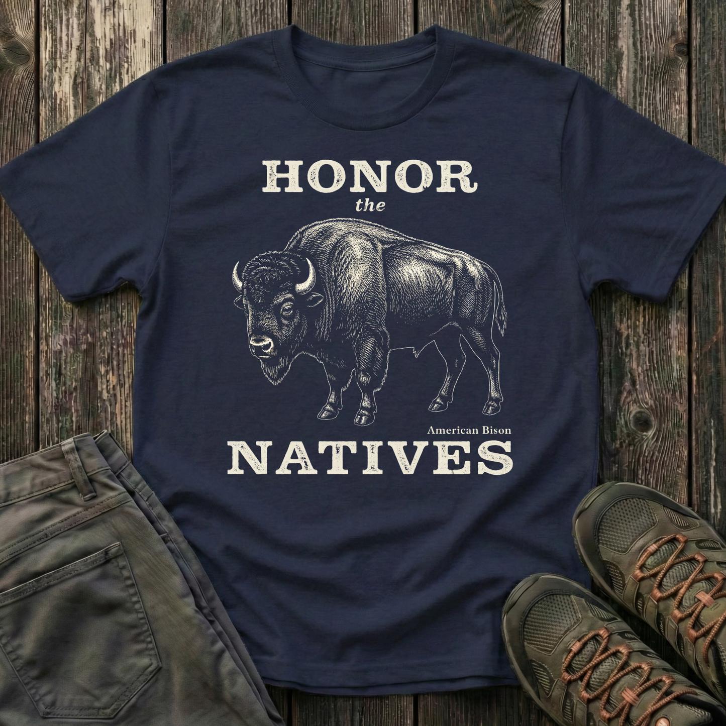 Honor The Natives Bison T-shirt