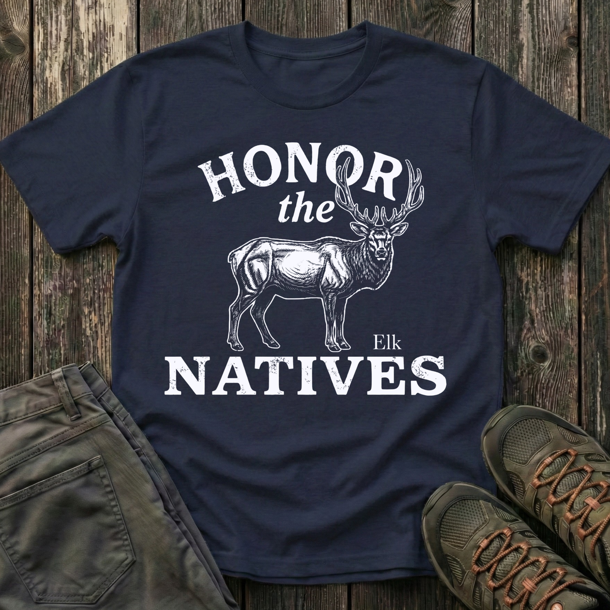Honor The Natives Elk T-shirt White