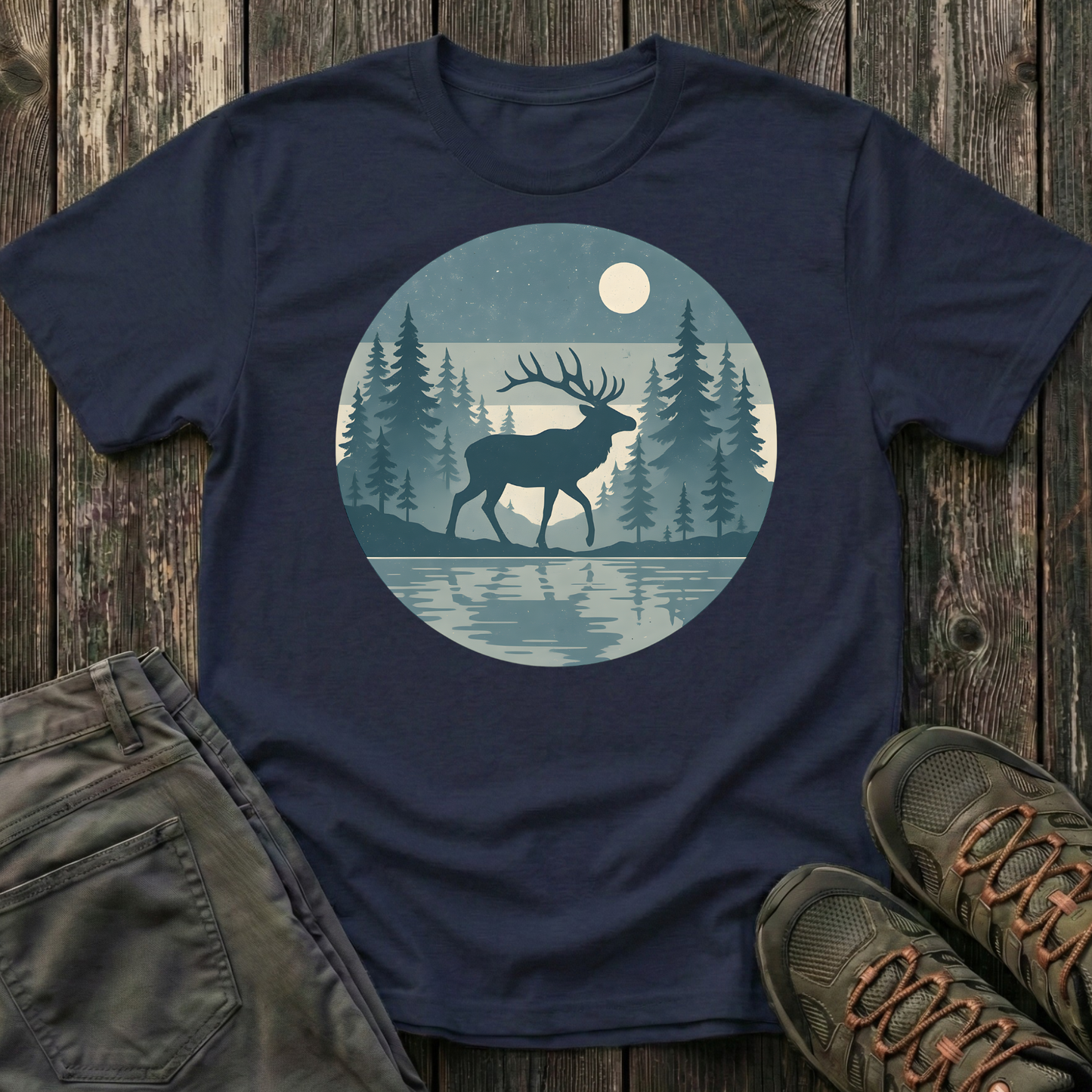 Elk Under Moonlight T-shirt