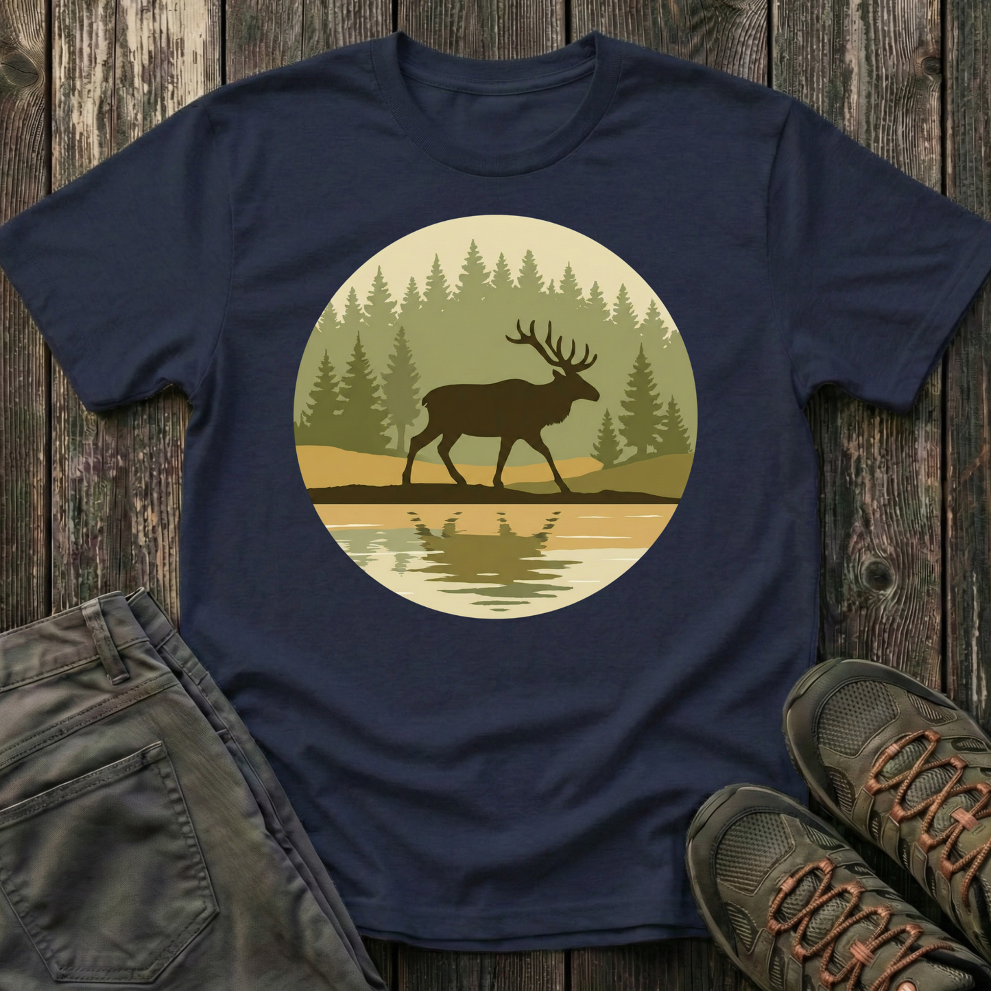 Elk Forest Reflection T-shirt