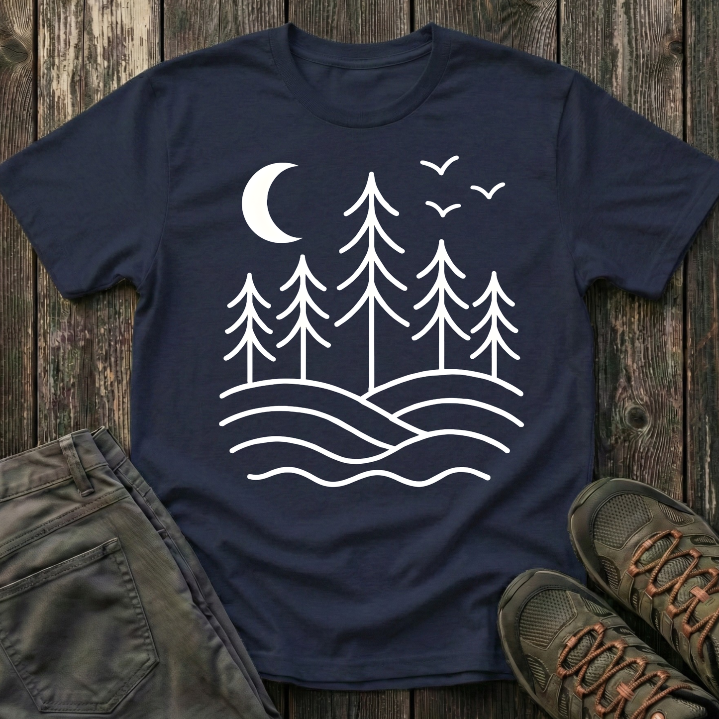 Pines Under Moon T-shirt