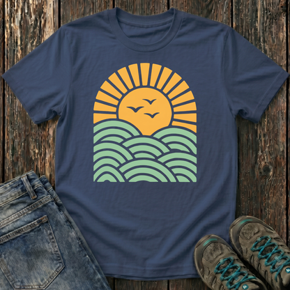 Children’s Sunrise Over Serene Waves T-shirt