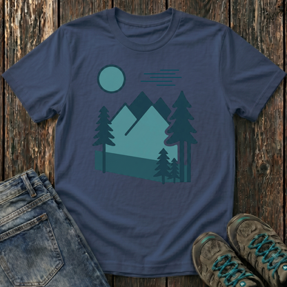 Children's Minimalist Blues Landscape T-shirt