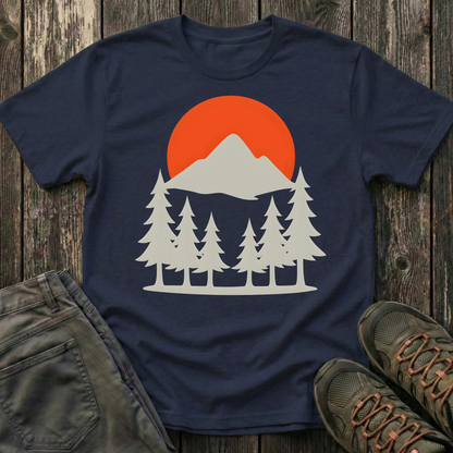 Grey Mountain Silhouette At Sunset T-shirt