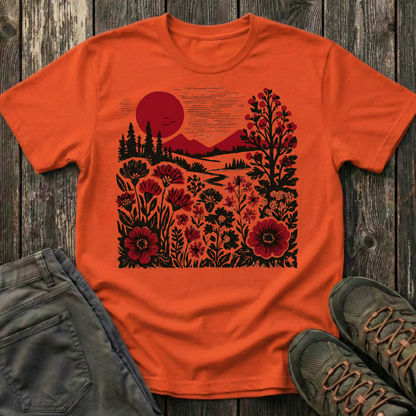 Burgundy Sunset Flora T-shirt