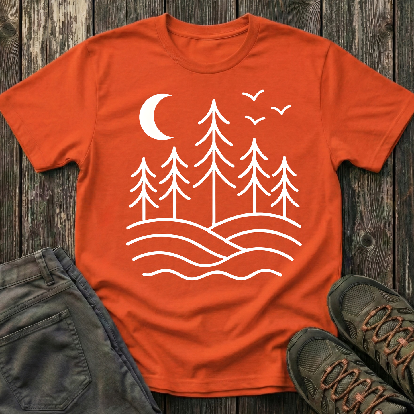 Pines Under Moon T-shirt