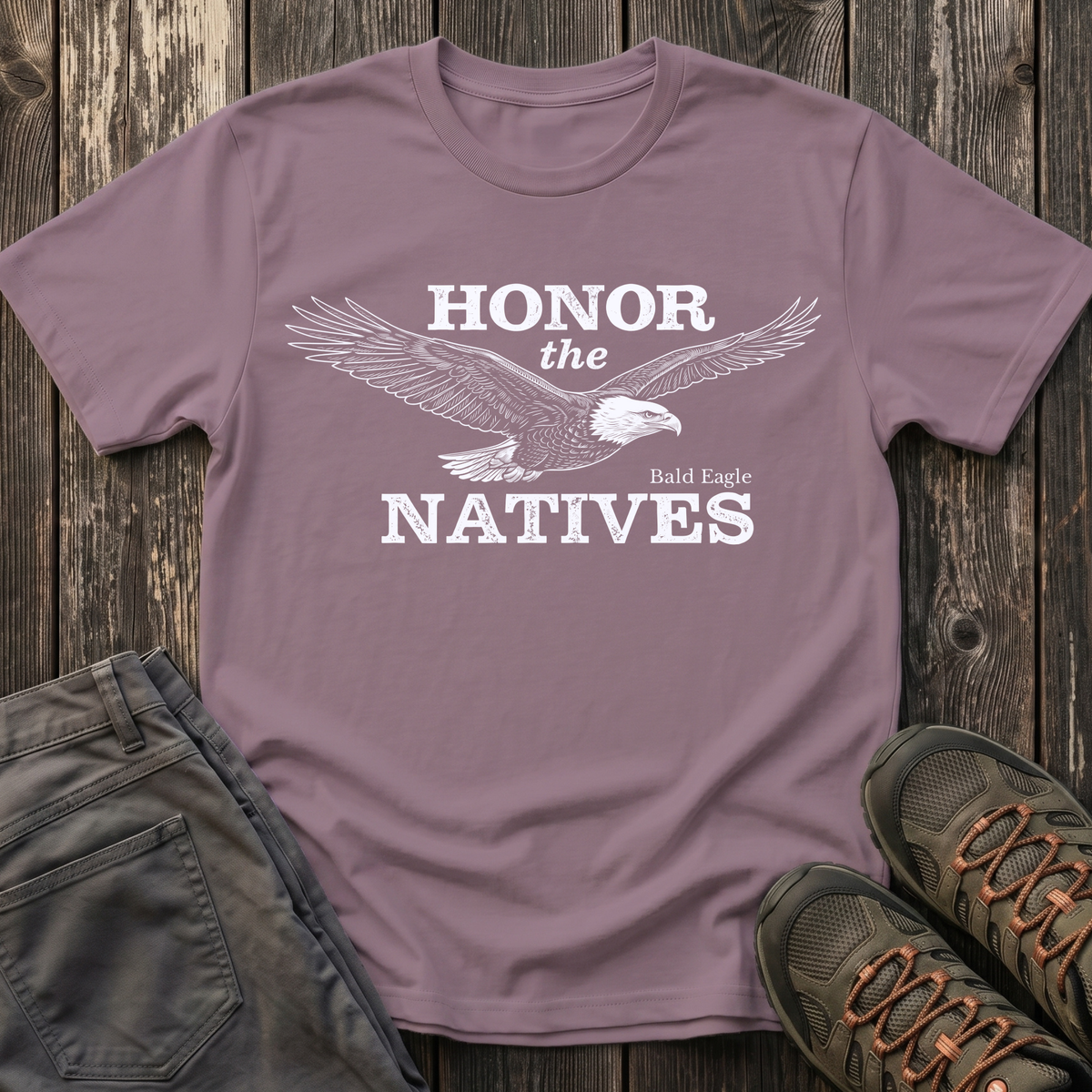 Honor The Natives Bald Eagle T-shirt White