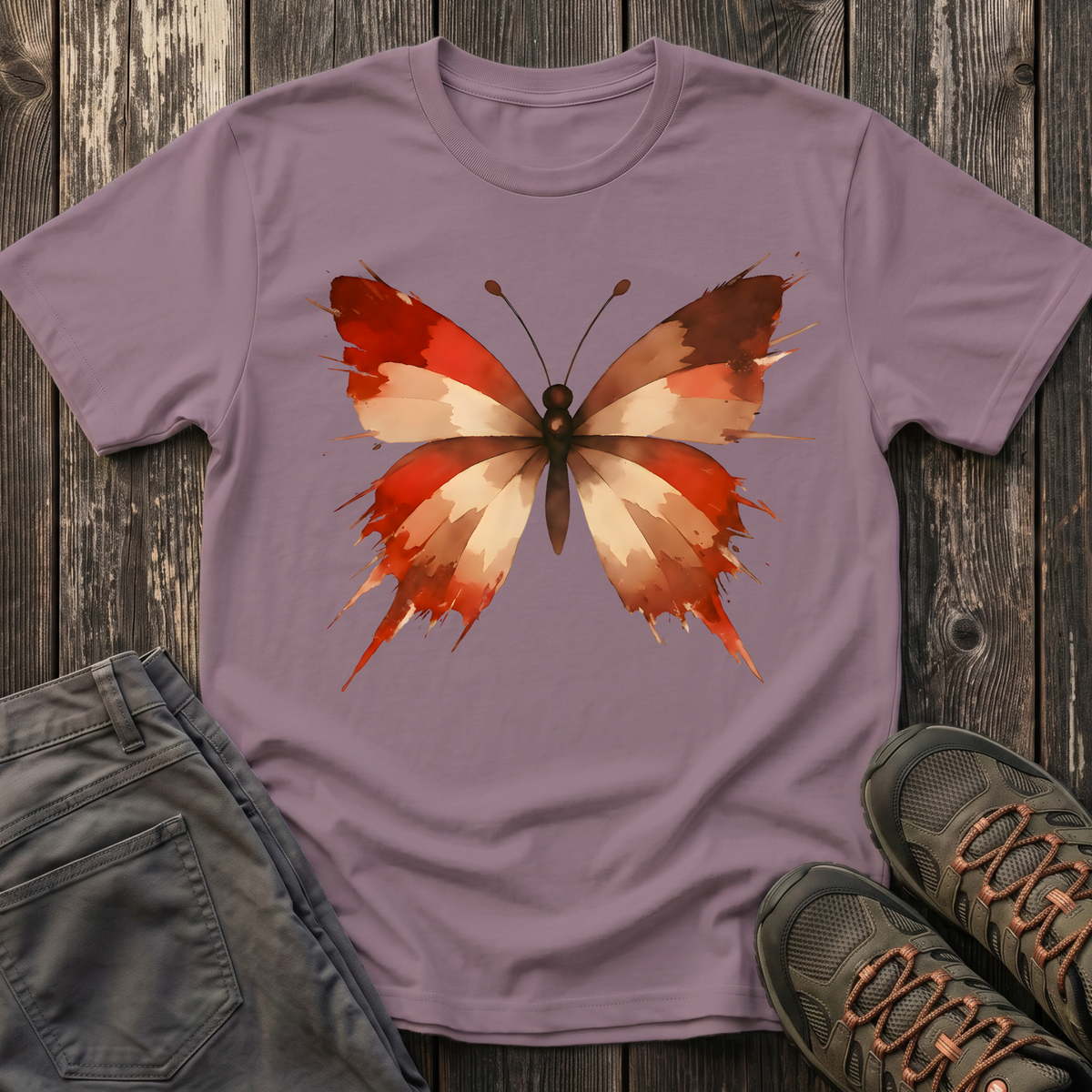 WildInk Maroon Butterfly  T-shirt