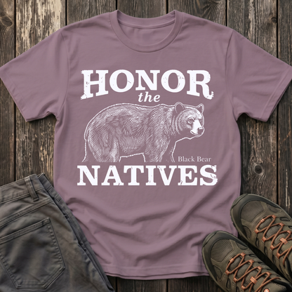 Honor The Natives Black Bear T-shirt White
