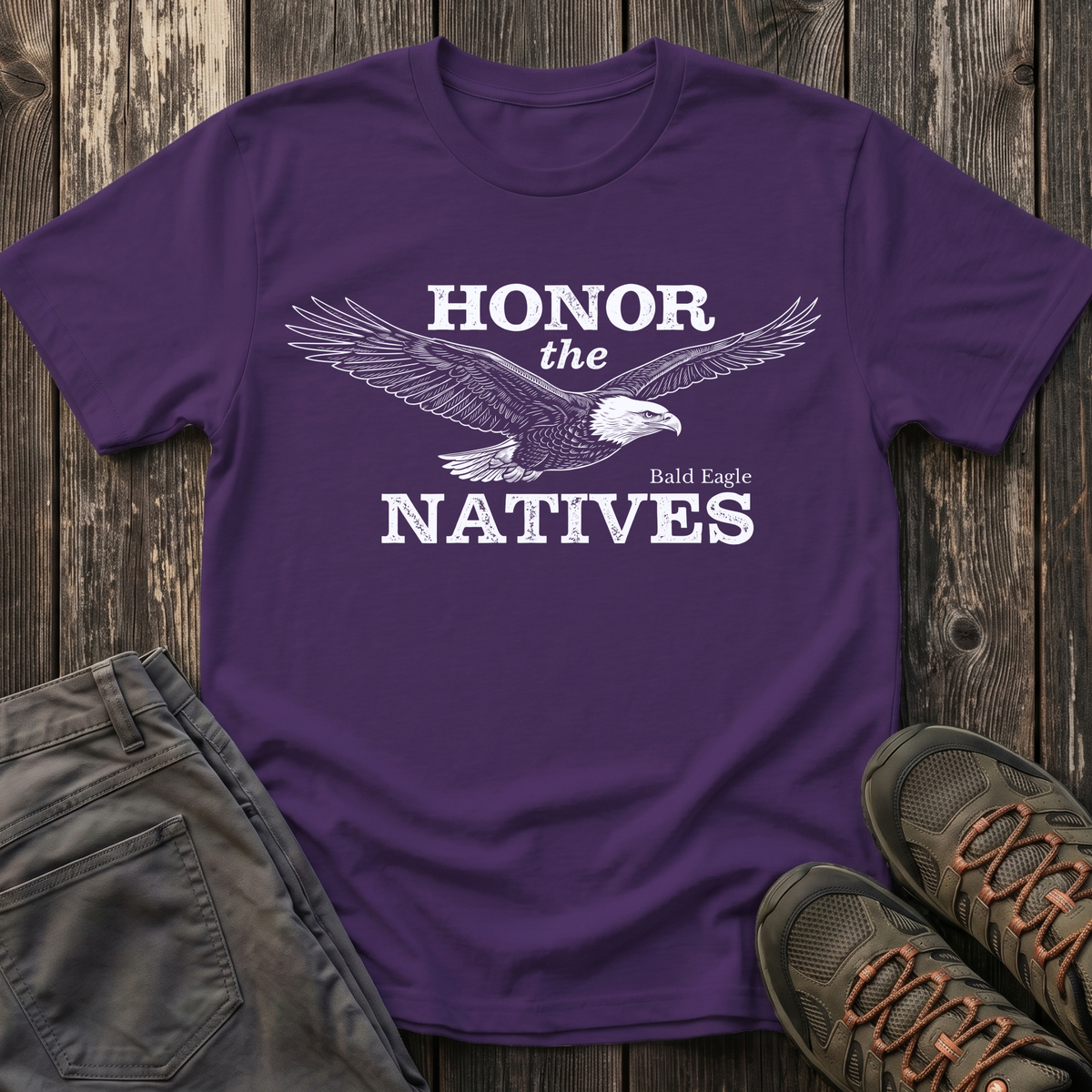 Honor The Natives Bald Eagle T-shirt White