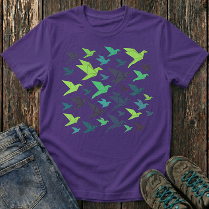 Children's Origami Birds Winter T-shirt