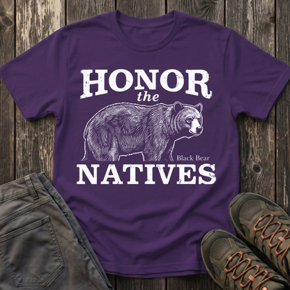 Honor The Natives Black Bear T-shirt White