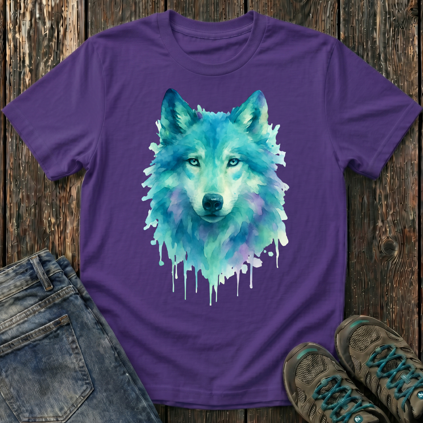 Children's Watercolor Wolf T-shirt