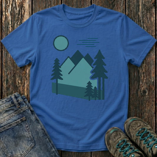 Children's Minimalist Blues Landscape T-shirt
