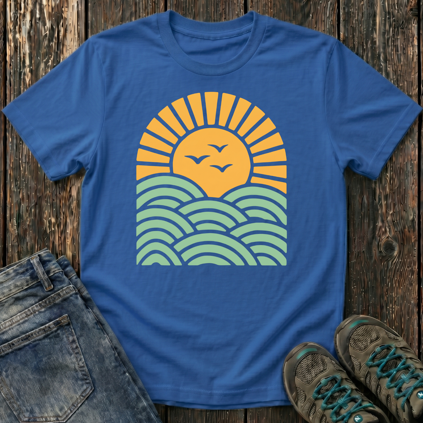 Children’s Sunrise Over Serene Waves T-shirt