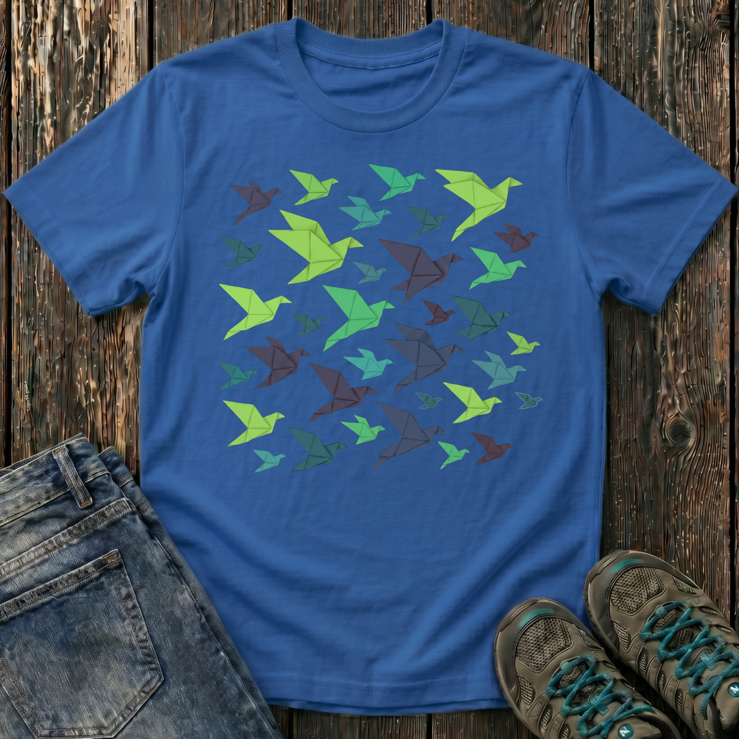 Children's Origami Birds Winter T-shirt