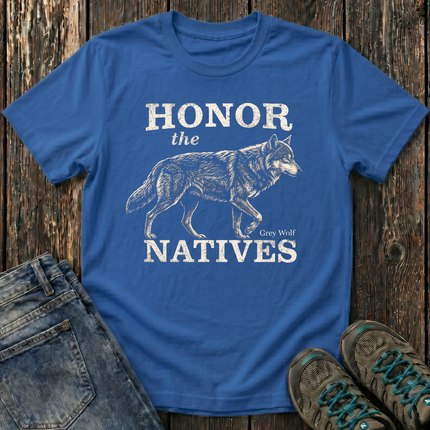 Children's Honor The Natives Grey Wolf T-shirt