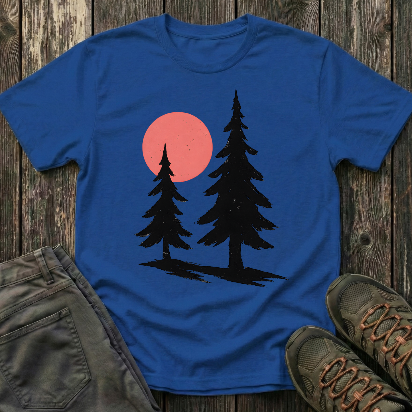 Serene Pines Under Sunset T-shirt