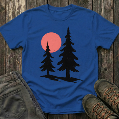 Serene Pines Under Sunset T-shirt