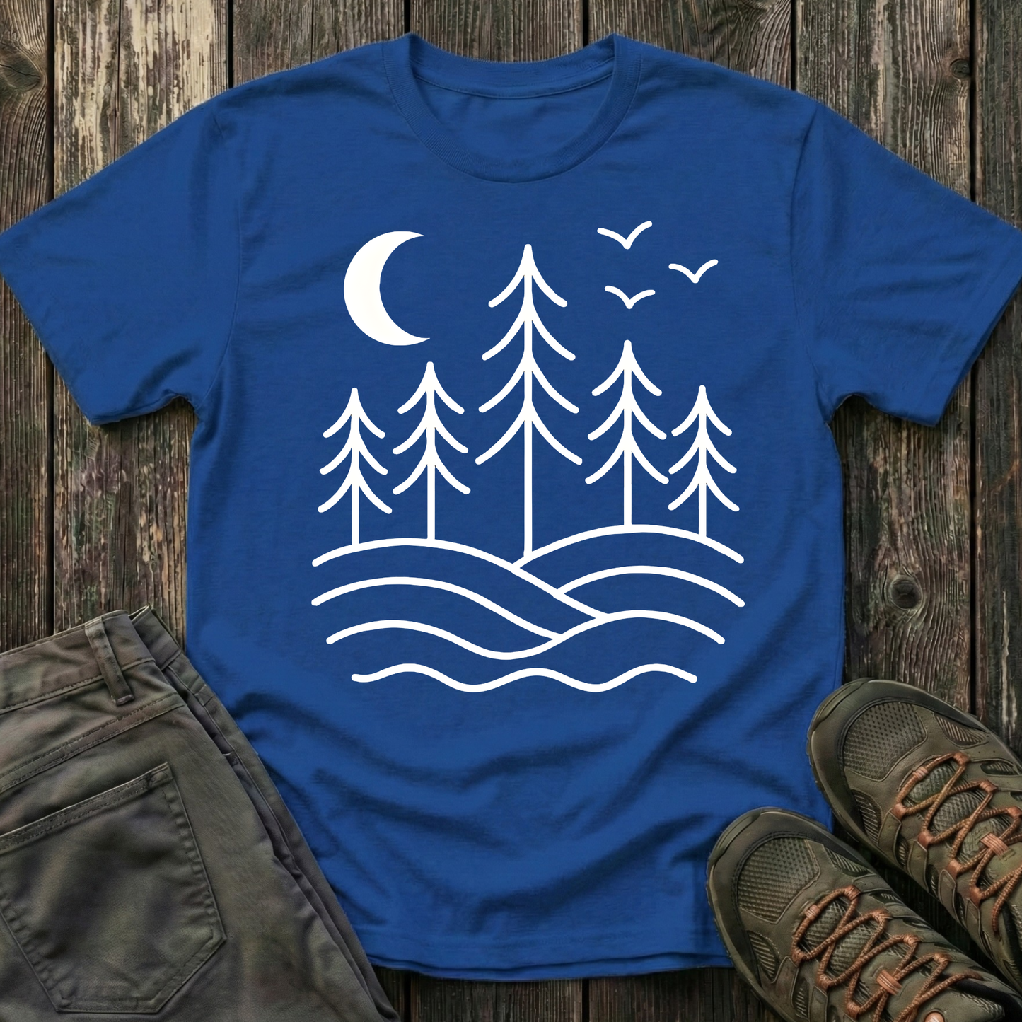Pines Under Moon T-shirt