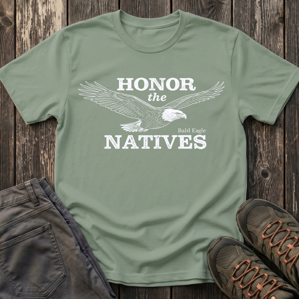 Honor The Natives Bald Eagle T-shirt White