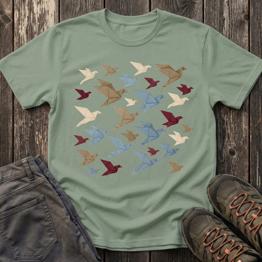 Origami Flock Of Birds T-shirt