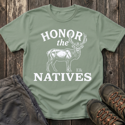 Honor The Natives Elk T-shirt White