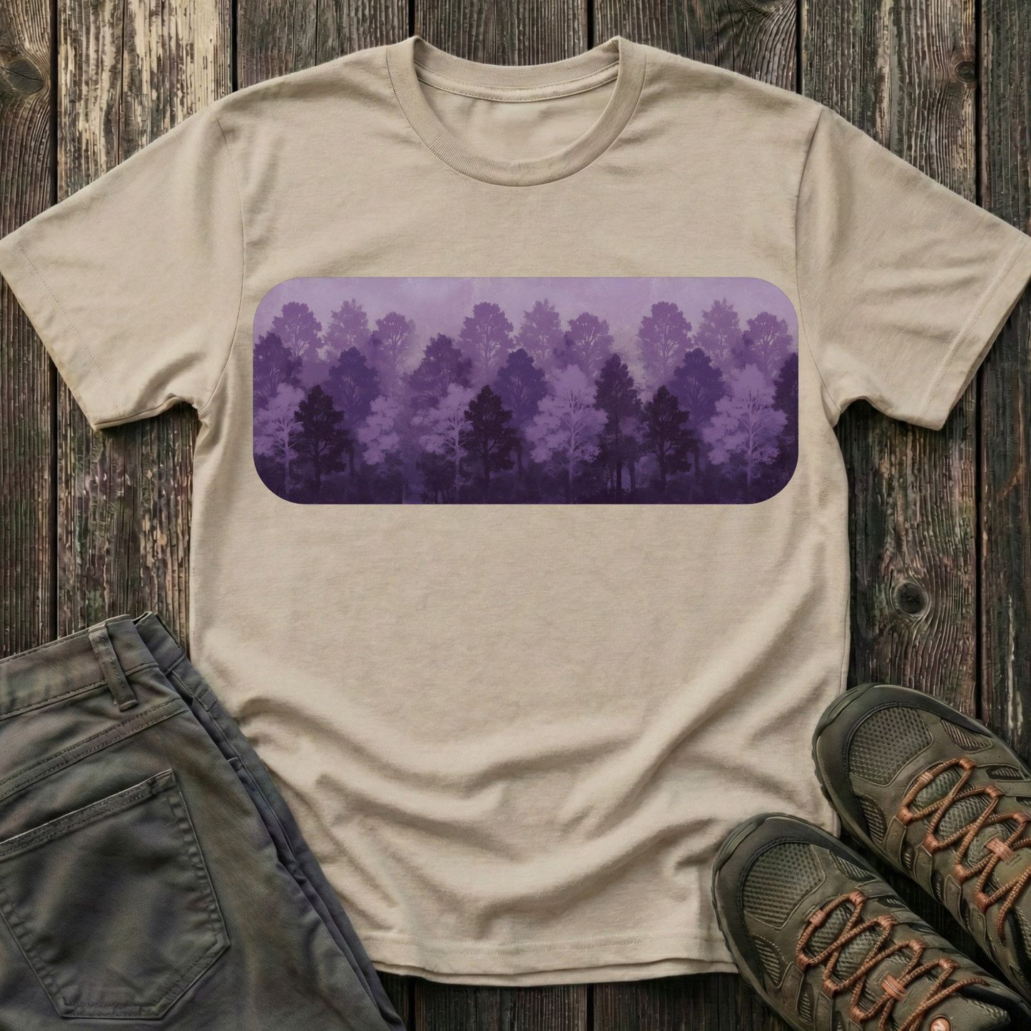 Purple Forest Oil Painting T-shirt