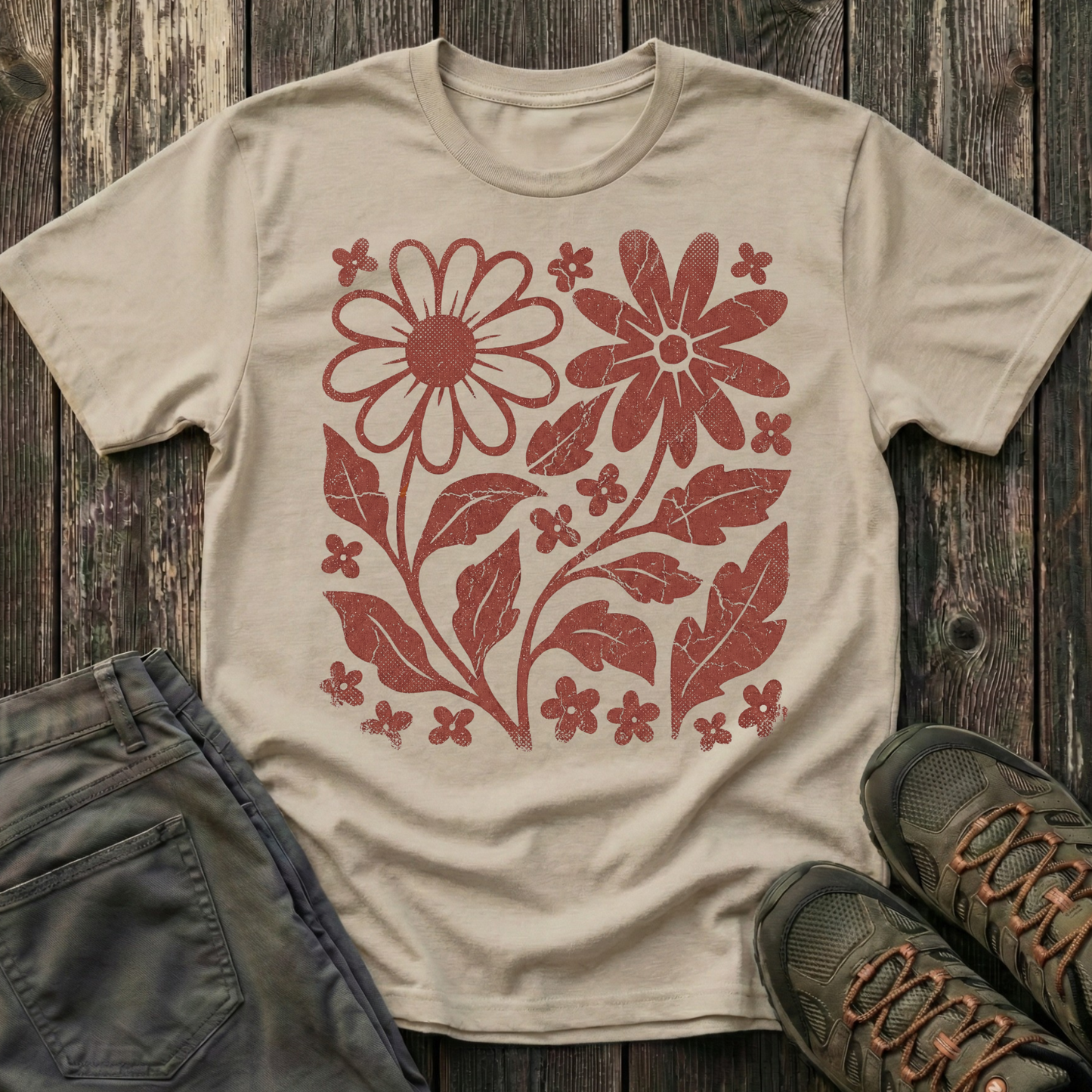 Crimson Flora T-shirt