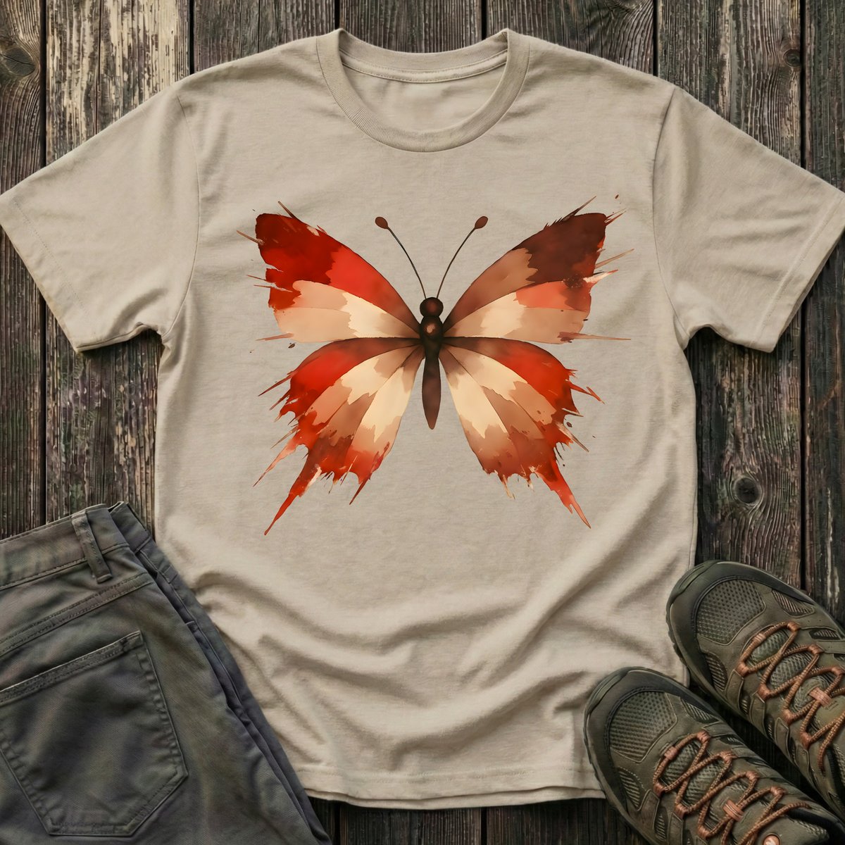 WildInk Maroon Butterfly  T-shirt