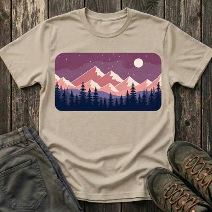 Purple Night Sky Landscape T-shirt