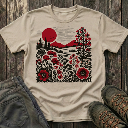 Burgundy Sunset Flora T-shirt