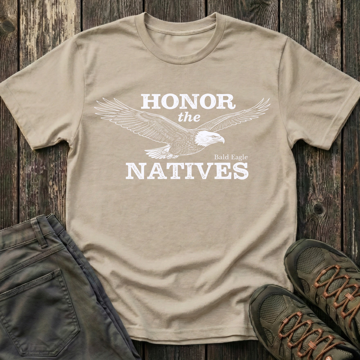 Honor The Natives Bald Eagle T-shirt White