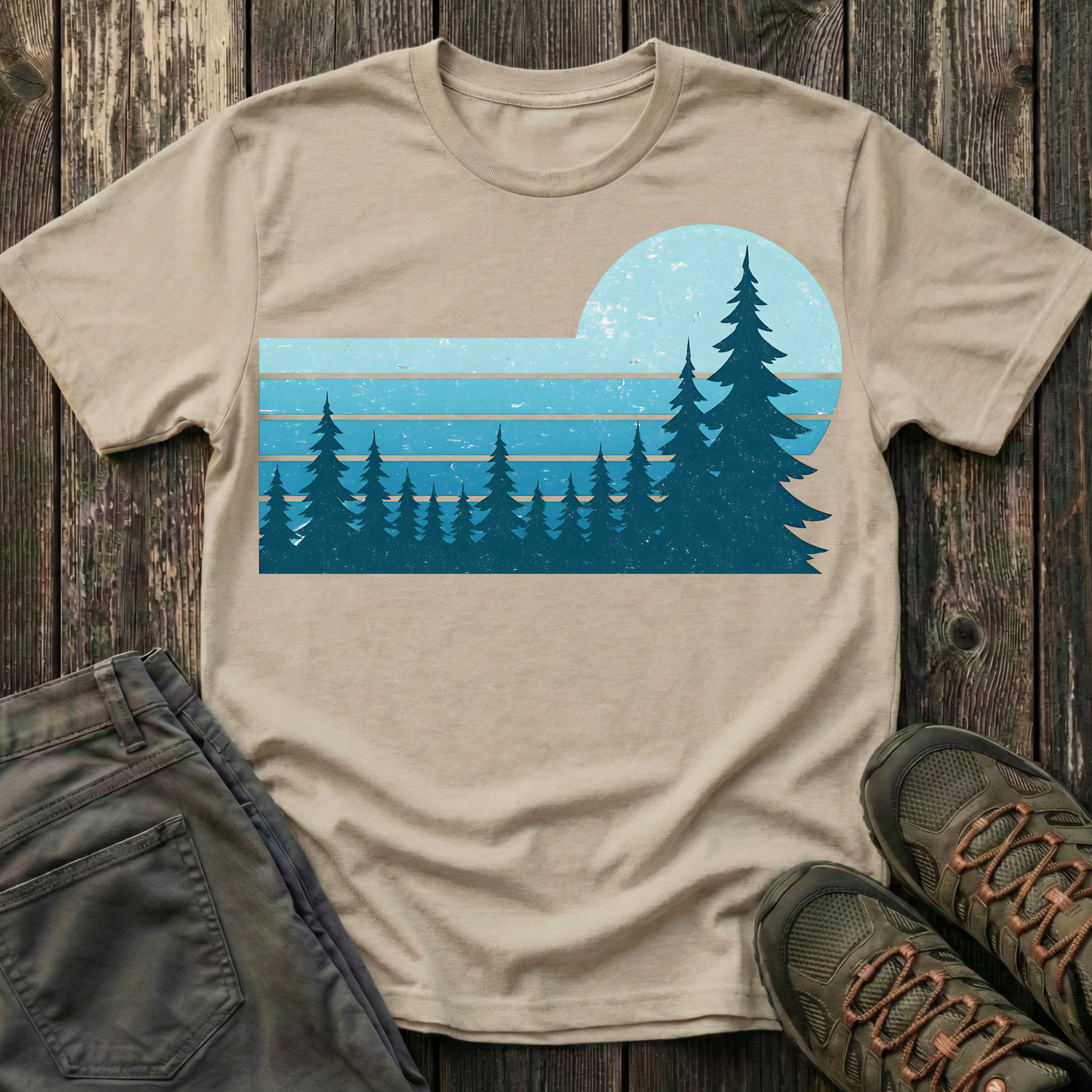 Retro Teal Sunset T-shirt