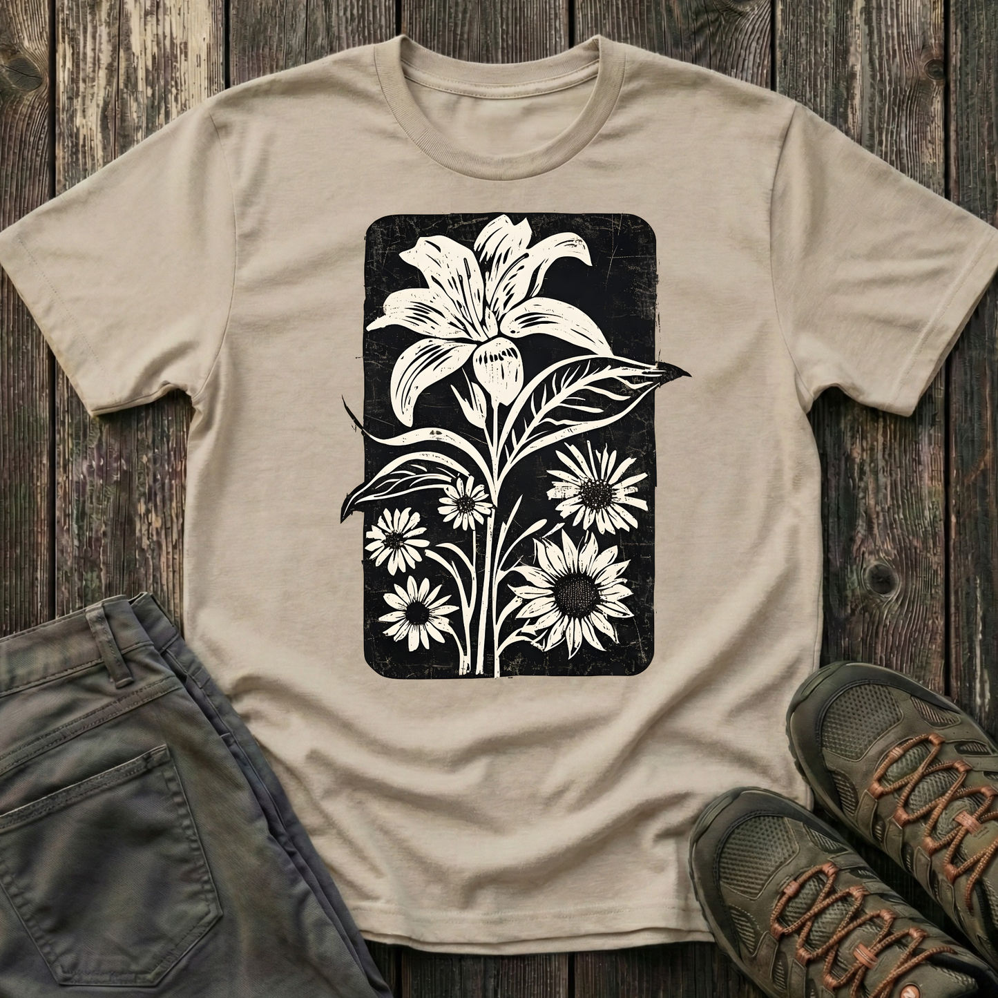 Lily and Friends Black Ink Print T-shirt