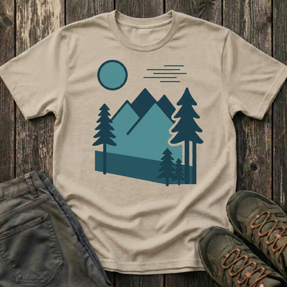 Minimalist Blues Landscape T-shirt