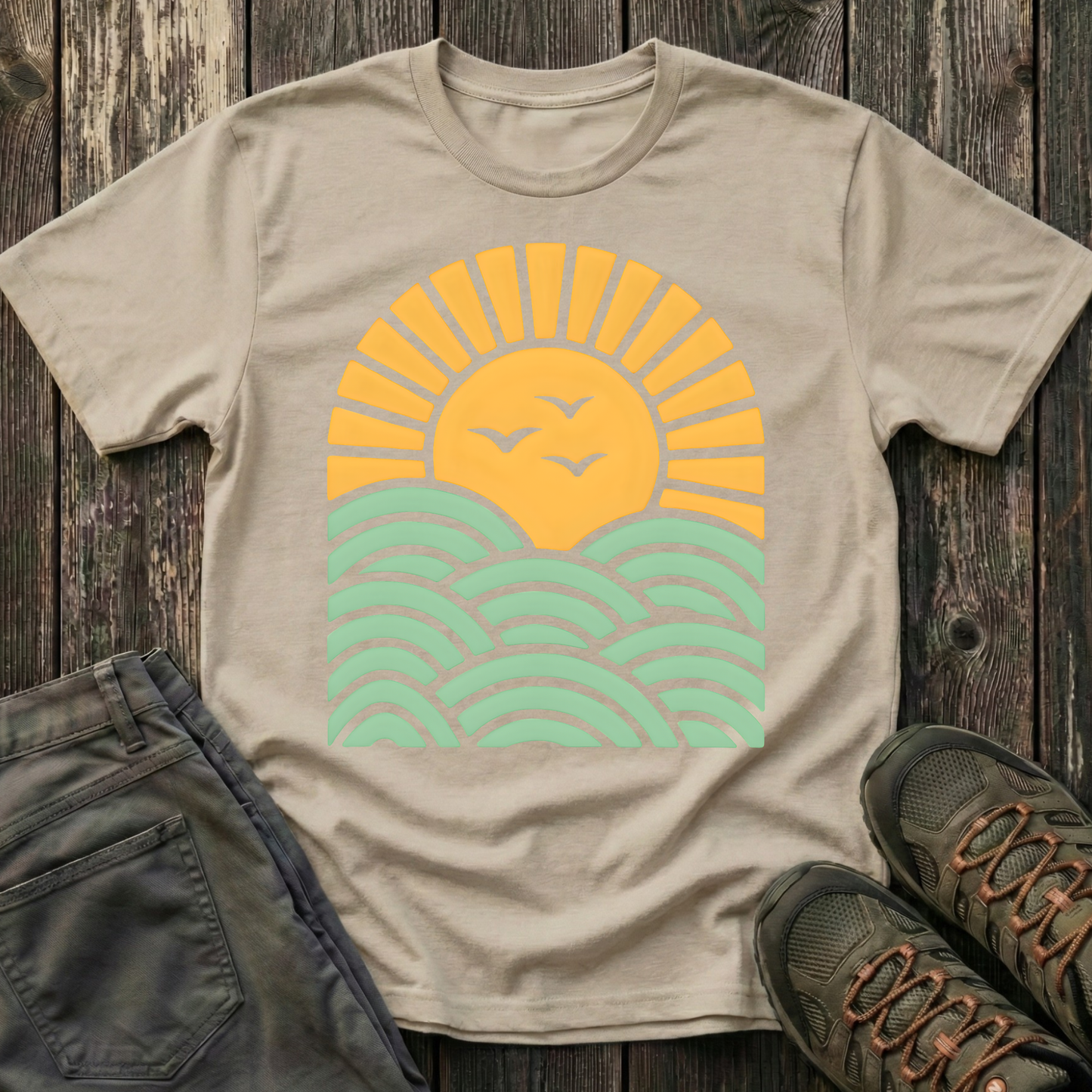 Sunrise Over Serene Waves T-shirt