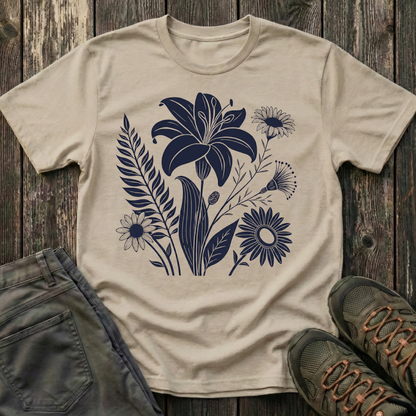 Flower Medley Ink Print T-shirt