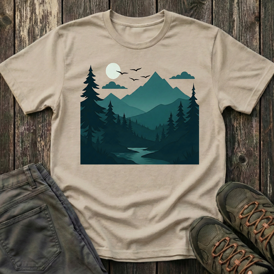 Dark Night Mountain Landscape T-shirt