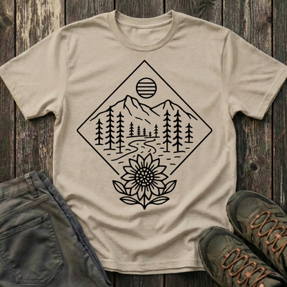 Sun Over Sunflower Landscape T-shirt