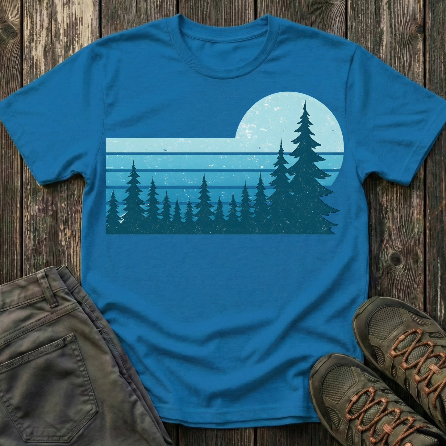 Retro Teal Sunset T-shirt