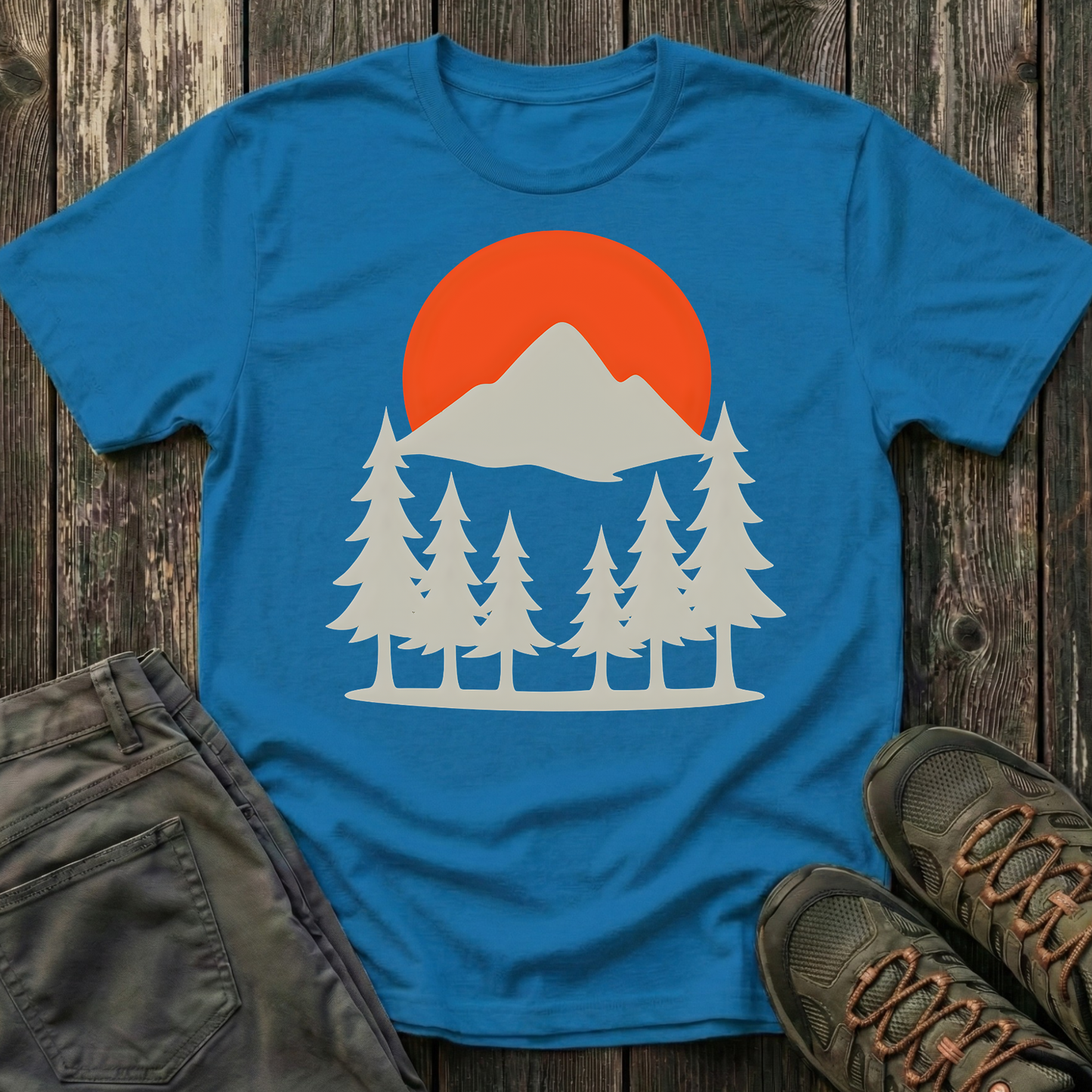 Grey Mountain Silhouette At Sunset T-shirt