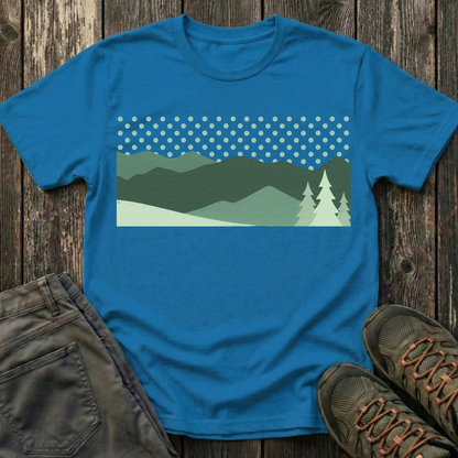 Minimalist Green Mountain Landscape T-shirt