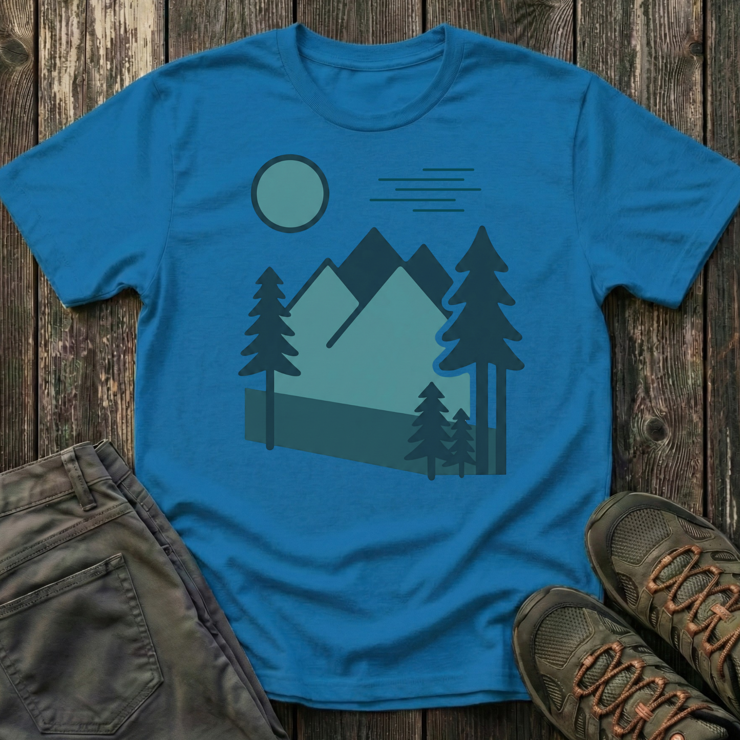 Minimalist Blues Landscape T-shirt