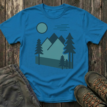 Minimalist Blues Landscape T-shirt
