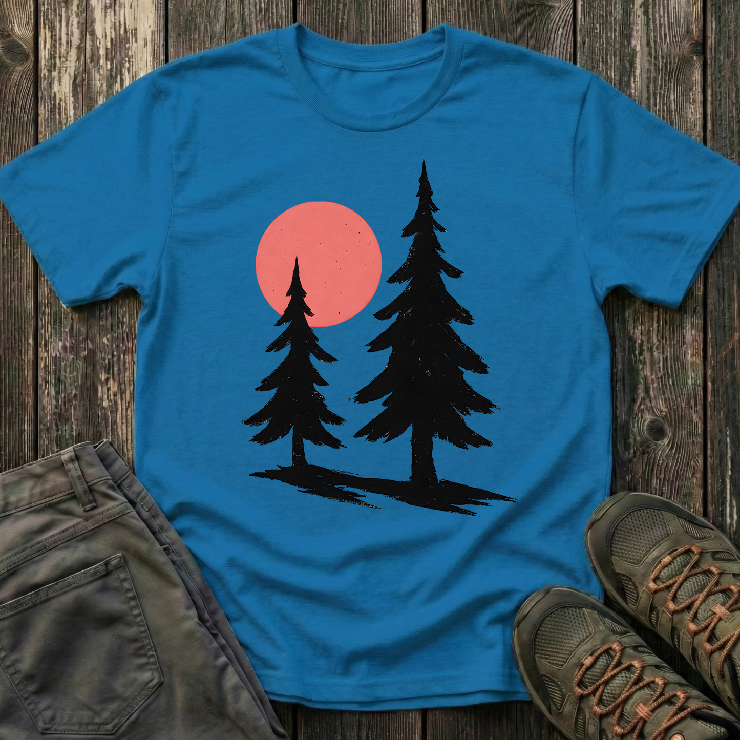 Serene Pines Under Sunset T-shirt